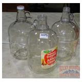 3 Vintage 1 Gallon Cider Bottles.