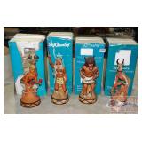 4 Ski Country Indian Decanters & Boxes.