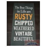 "The Best Things in Life" Wood Sign.