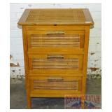 3 Drawer Rattan Nightstand.