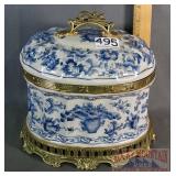 Vintage Style Heavy Porcelain Covered Dish.