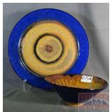 Artist Signed Pottery Bowl & Platter.