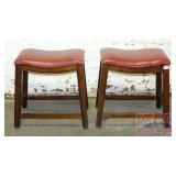 2 Bar Stools W/ Curved Seats.  20' High.