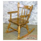 Vintage Child Size Armed Rocking Chair.