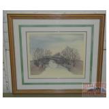 Nice Framed Bridge Print, Plate Signed.