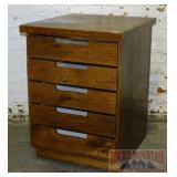 Custom Made Oak 5 Drawer Cabinet.