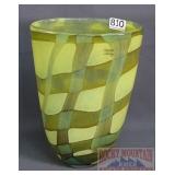 13" Multi-Color Studio Art Glass Vase.