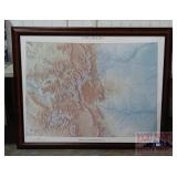 Massive Framed Colorado Map. 46'x57'.