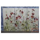 Beautiful Floral Triptych Prints on Canvas