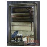 Large Beveled Wall Mirror W/ Fancy Carved Frame.