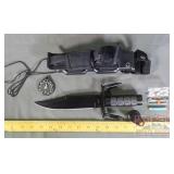 New Survival Knife W/ Sheath.