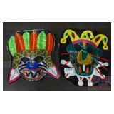 2 Hand Quilted Masks W/ Hand Stitched Decoration.