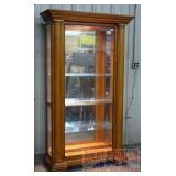 Fantastic Pulaski Oak Lighted China Cabinet.