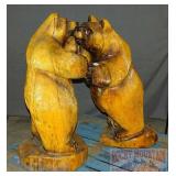 Super Cool Hand Carved Wood Bear Cub Sculpture.