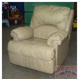 Nice Beige, Leather Look Recliner.