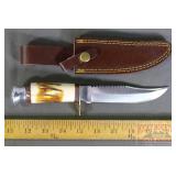 10' Hunting Knife W/ Bone Handle.