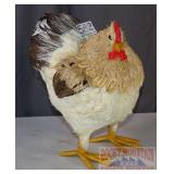 Cool Handmade Straw & Feather Rooster Figure.