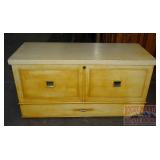 Vintage Blond Oak Cedar Chest.