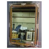 Large Beveled Wall Mirror W/ Fancy Frame.