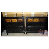 2 Modern Ebony Finish Nightstands.