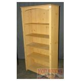 Pine Finish Bookcase W/ Adjustable Shelves.