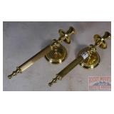 Fancy Brass Wall Mount Candle Holders.