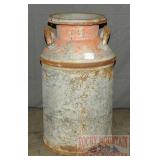 Vintage Milk Can with Lid.  24" high.