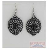 Western Style German Silver Concho Style Earrings.