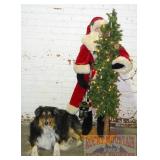 Large 52" Standing Santa W/ Lighted Tree.