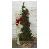 44" Polar Bear W/ Lighted Christmas Tree.