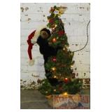 36' Black Bear W/ Lighted Christmas Tree.
