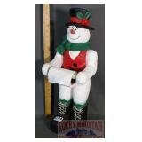 Composition Snow Man Toilet Paper Holder, 21".