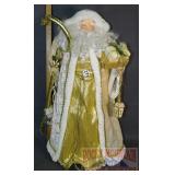 Large 29" Tree Topper Style Santa in Gold.