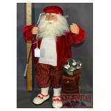 20" Golfing Santa Figurine.