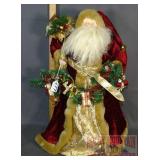 Large 22" Tree Topper Style Santa W/ Garland.