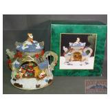 Musical Christmas Tea Pot W/ Box, 8" high.