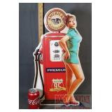 Cool 24" Embossed Gas Pump Pin-Up Girl.