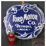 Heavy Embossed "Ford Motor Co" Tin Sign.