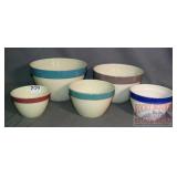 Nice Set of 5 Stoneware Nesting Bowls.