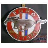Heavy Embossed Tin 'Mustang' Sign, 13.5'.