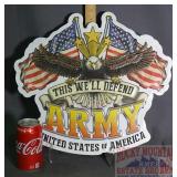 'Army' Heavy Embossed Tin Sign, 15'.