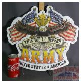 "Army" Heavy Embossed Tin Sign, 15".