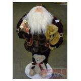 Large 32" Standing Santa W/ Bears.