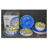 New "Fresh Lemon" Melamine 18 PC Dish Set.