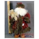 16" Santa Figurine W/ Teddy Bear.