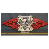 'Gearhead' Heavy Embossed Tin Sign.