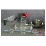 Stainless Mixing Bowls, Grater, Baking Dish & More