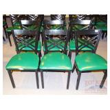 6 Black Dining Chairs.