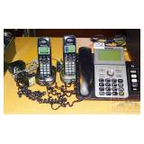 Panasonic 2 Line Telephone w/ 2 Cordless Phones. Panasonic 2 Line Telephone w/ 2 Cordless Phones.