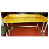 Neat Commercial Butcher Block Baker's Table. Neat Commercial Butcher Block Baker's Table.